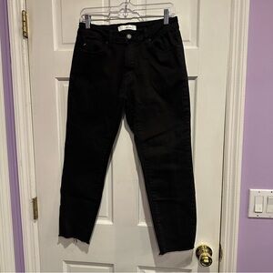KanCan Black High Rise Skinny Jeans Raw Frayed Hem Stretch Size 11/29
